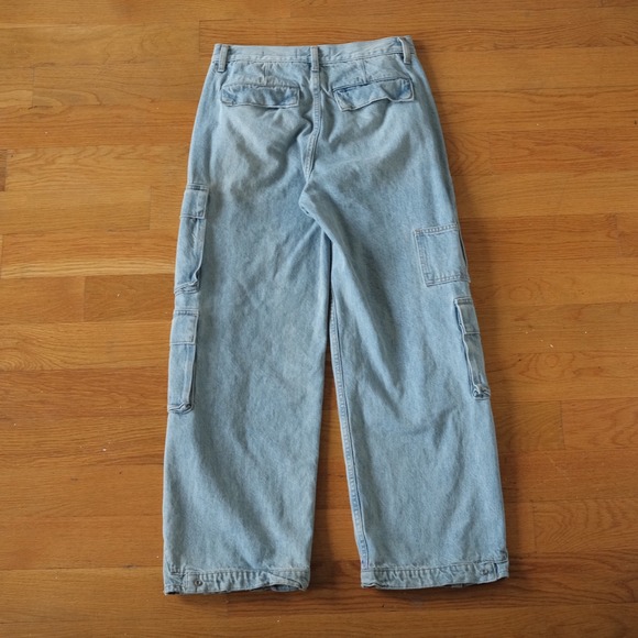 Denim Forum 90s Millie Hi-rise Cargo Jean Hi-rise Relaxed Cargo Jeans 28 Utility - Picture 8 of 9